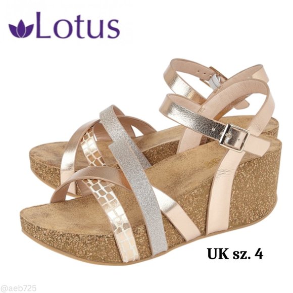 Lotus Shoes - NIB Lotus Lily Wedge Sandals in Rose Gold sz. 4 UK, sz. 6 US